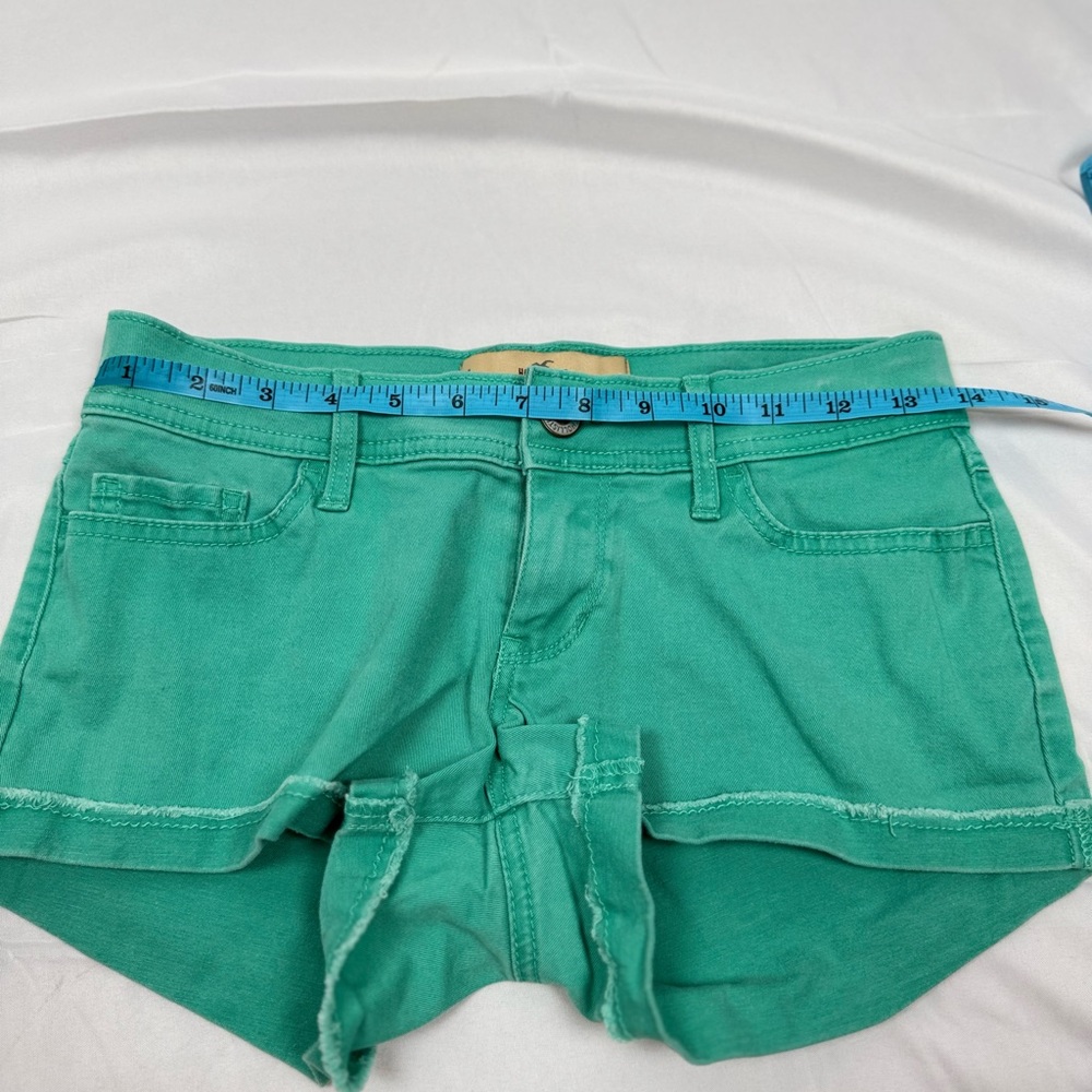 Hollister Low Rise Teal Denim Shorts Size 25 Y2K - Picture 7 of 7